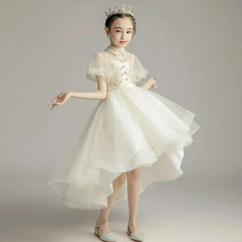 

Flower Girl Princess Children's Evening Fashionable Little Girl Birthday Fluffy Gauze Girl Host Performance Dress