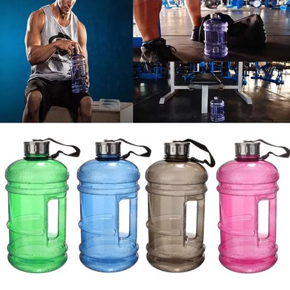 2.2L PETG Large Capacity Water Bottle Training Sports Workout Drink Bottle Shaker With Handle For Hiking Climing Outdoor