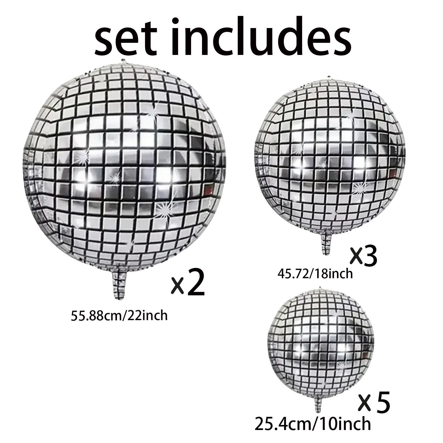Silver Disco Balloons for Celebrations and Themed Events