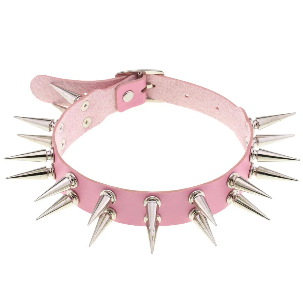 Pink Spiked Kitten Collar Bulldog Pink Spiked Choker Small Pink