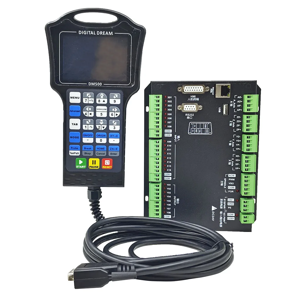 핸드헬드 DM500S 조각기 오프라인 컨트롤러, CNC 모션 제어 시스템, 표준 G 코드 지원, 3 축, 4 축, 500MHz, 1G 메모리