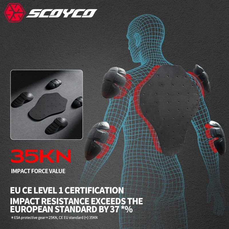 SCOYCO 오토바이 재킷 바지 다기능 전환 가능 백팩 재킷 남성 여름 통기성 경량 CE 안티폴 재킷