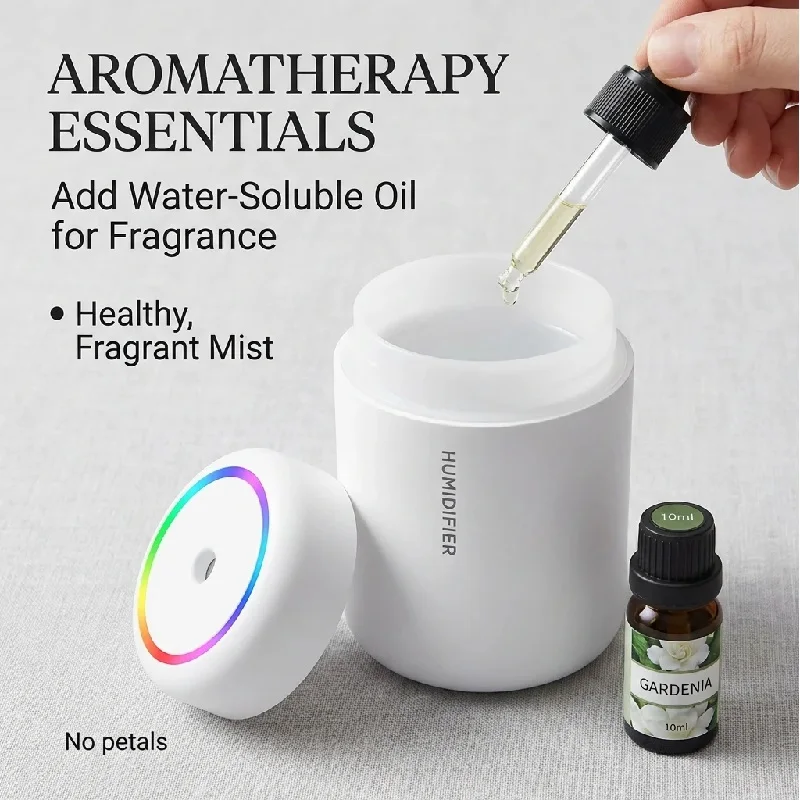 미니 가습기 USB 아로마 디퓨저 에센셜 오일 정화기 미스트 메이커 다채로운 조명 가습기 가정용 자동차 사무실 180ML
