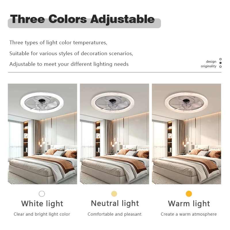 New LED Ceiling Fan Light Modern APP Remote Control Dimming 6-speed Home Electric Fan Living Room Dining Room Bedroom Lamp