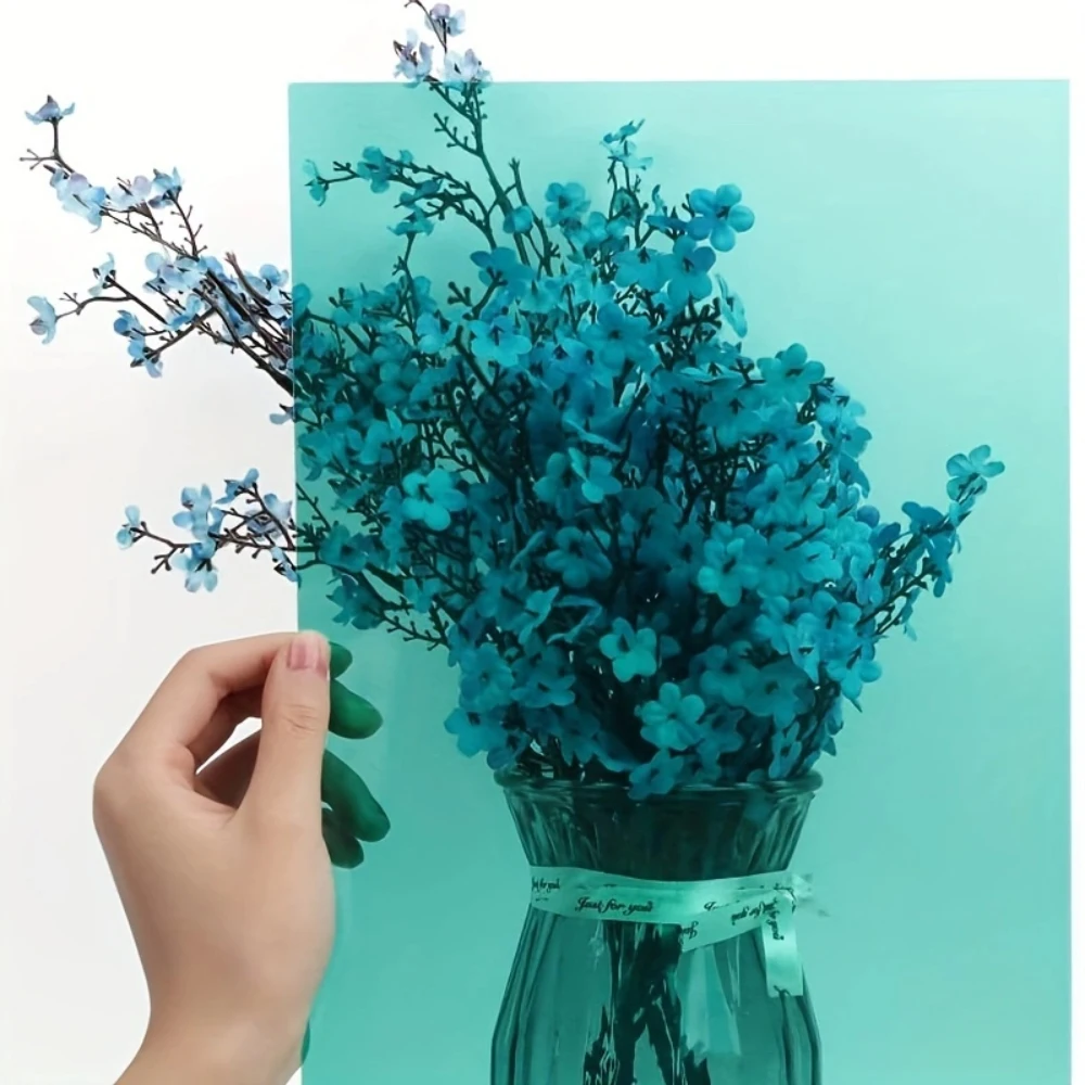 plastic sheet,light filter gel film A4 Transparent Colored Plastic Sheet PVC Waterproof Color Filter Sheet 0.3mm Thickness DIY Handmade Material Building Model