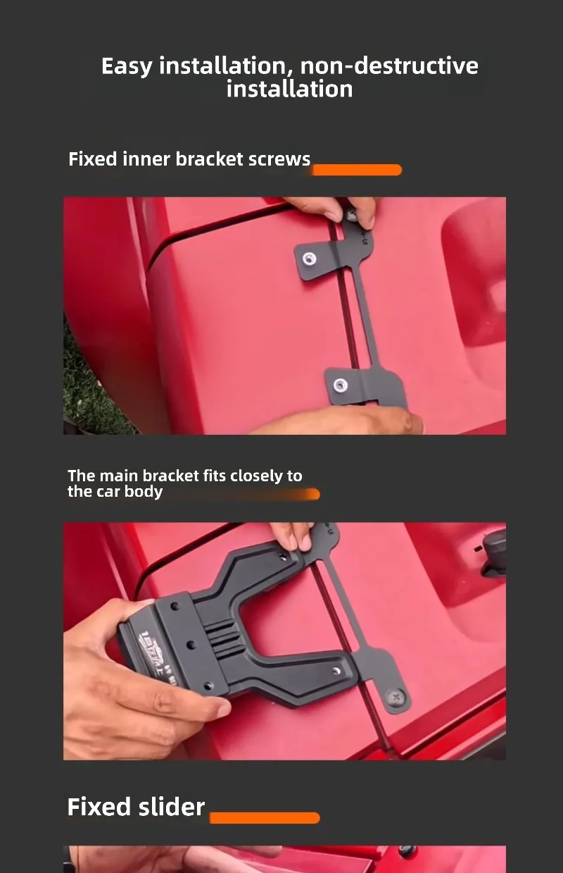 For Beijing BJ40 Car A Pillar Led Spotlight Bracket Front Engine Hood Quick Release Dual Guide Rail Expansion Stand Lamp Holder detail image 6