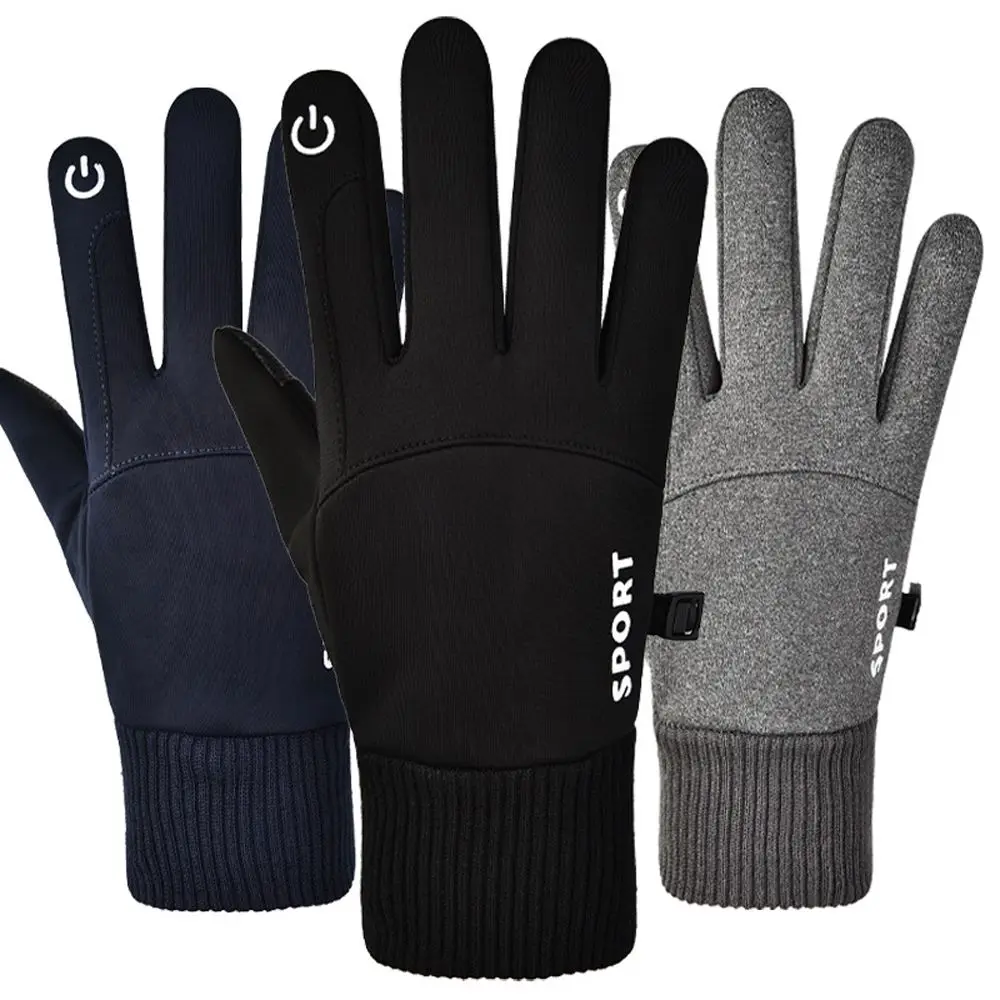 

Windproof Outdoor Touch Screen Fleece Non-slip Waterproof Men's Gloves Motorbike Gloves Cycling Accessory Sports Mittens