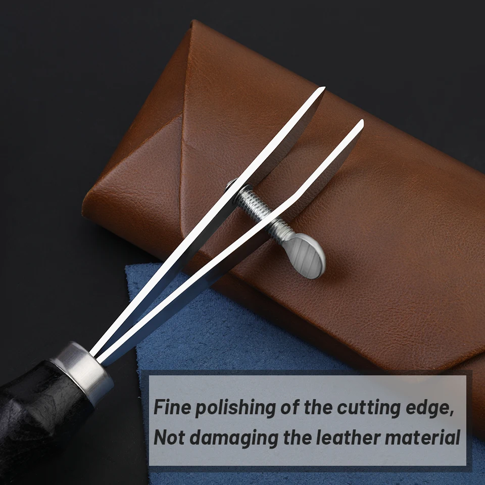 Leather Tool Adjustable Edge Creaser Scriber Scalloped Crimper for DIY Stitching