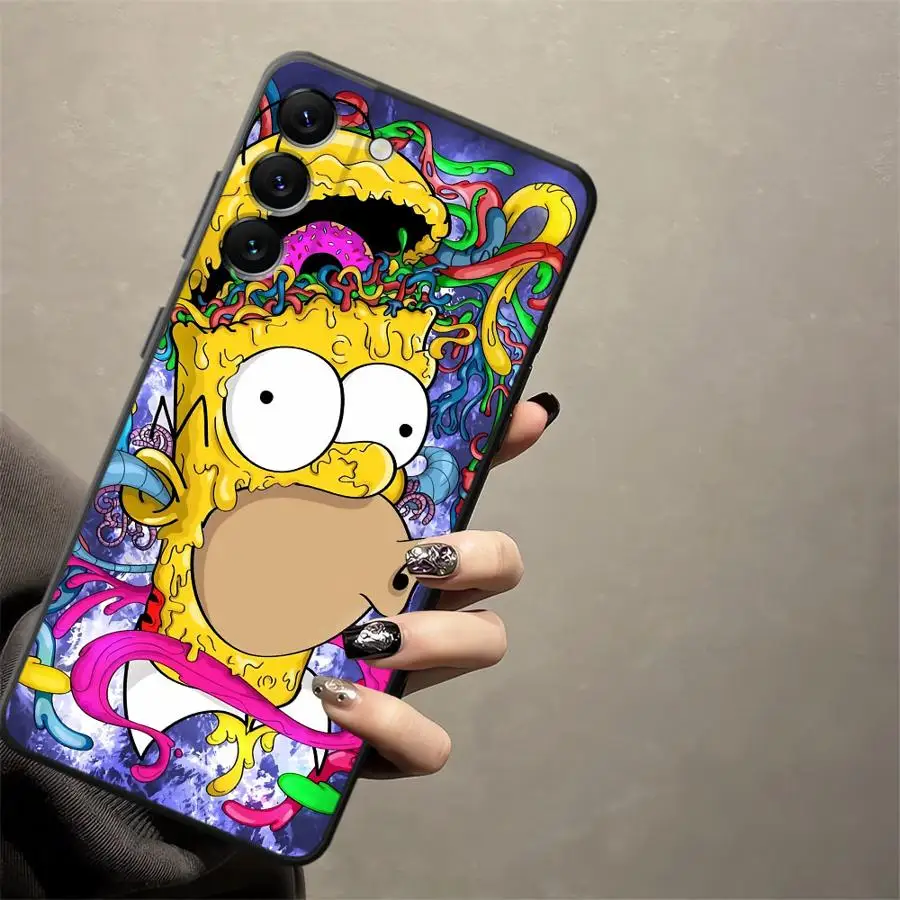 Black Soft Phone Cover with Funny Homer Simpson Design