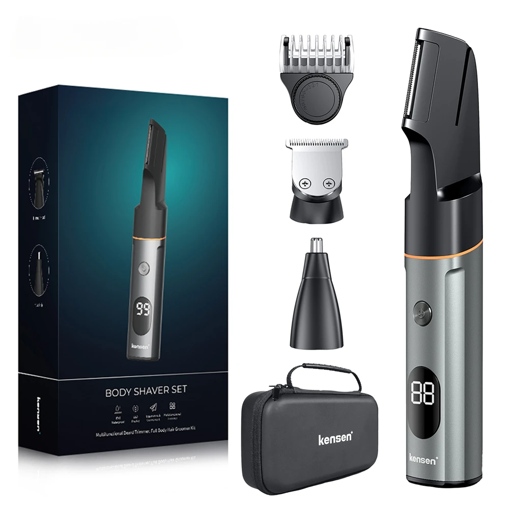 Body Hair Shaver Kits for Men 3 In 1 Beard Hair Trimmer IPX6 Waterproof Cutting Machine Electric Clipper Barber