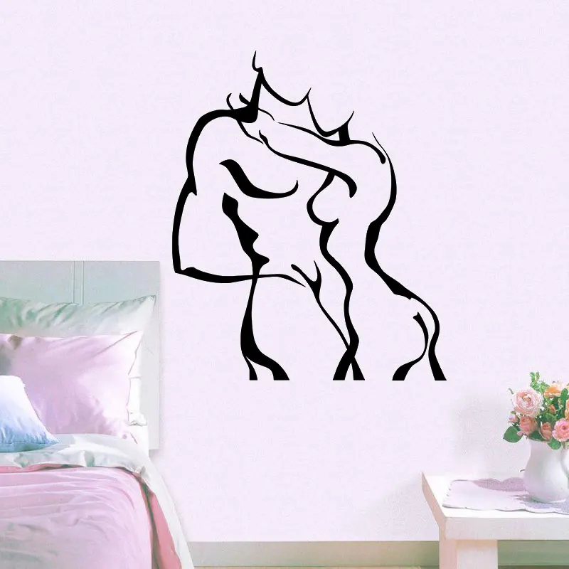 

Vinyl Wall Stickers Love Couple Bedroom Home Romantic Decor Stickers Mural Body Art Wall Stickers Men and Women Nude Decals L15