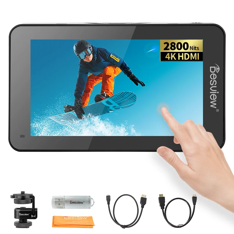 Desview R6II Camera Monitor 5.5" 4K 60HZ HDMI Touch Screen Camera Field Monitor Full HD 2800nits Ultra High Brightness 3D Lut