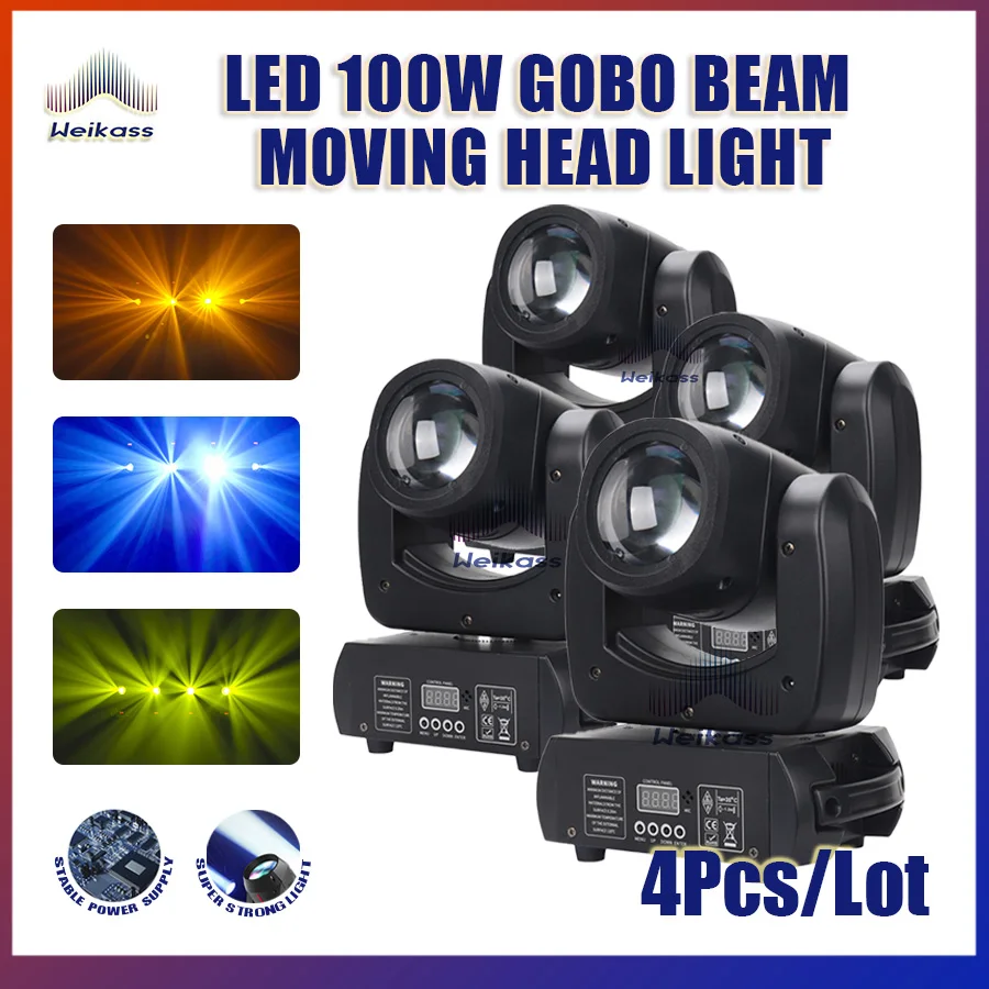 Gobos-Luz LED Con Cabezal Móvil, Lámpara De Escenario De 100W Con 5 Caras, Prismas, Controlador DMX, Para Discotecas Y Dj