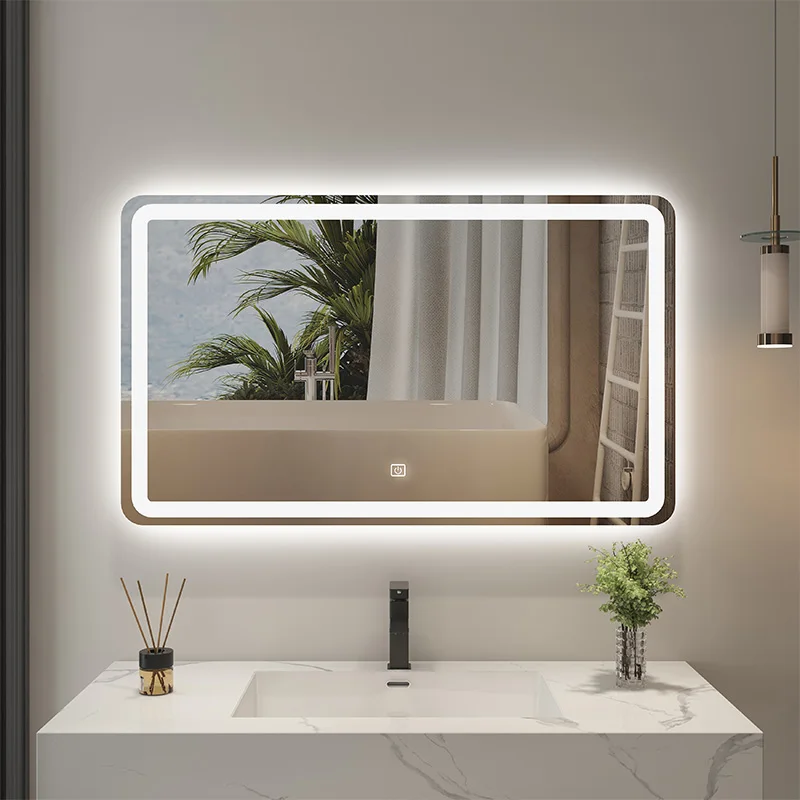 

Shaving Shower Mirror Vanity Makeup Compact Large Mirrors Led Light Wall Mounted Spiegel Badezimmer Bathroom Fixture FY10XP