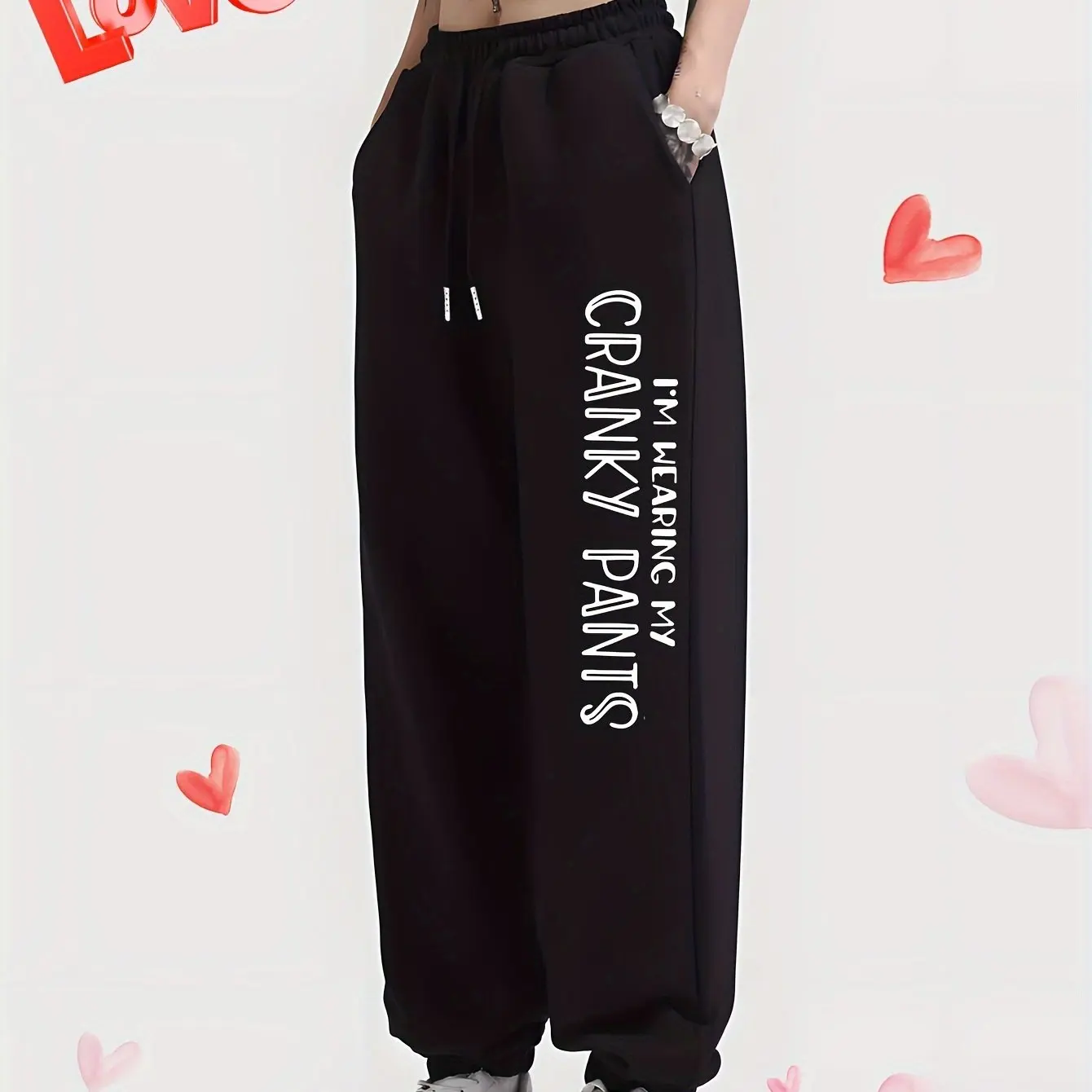 Cranky Pants Letter Print Casual Versatile Women Pant Fashion
