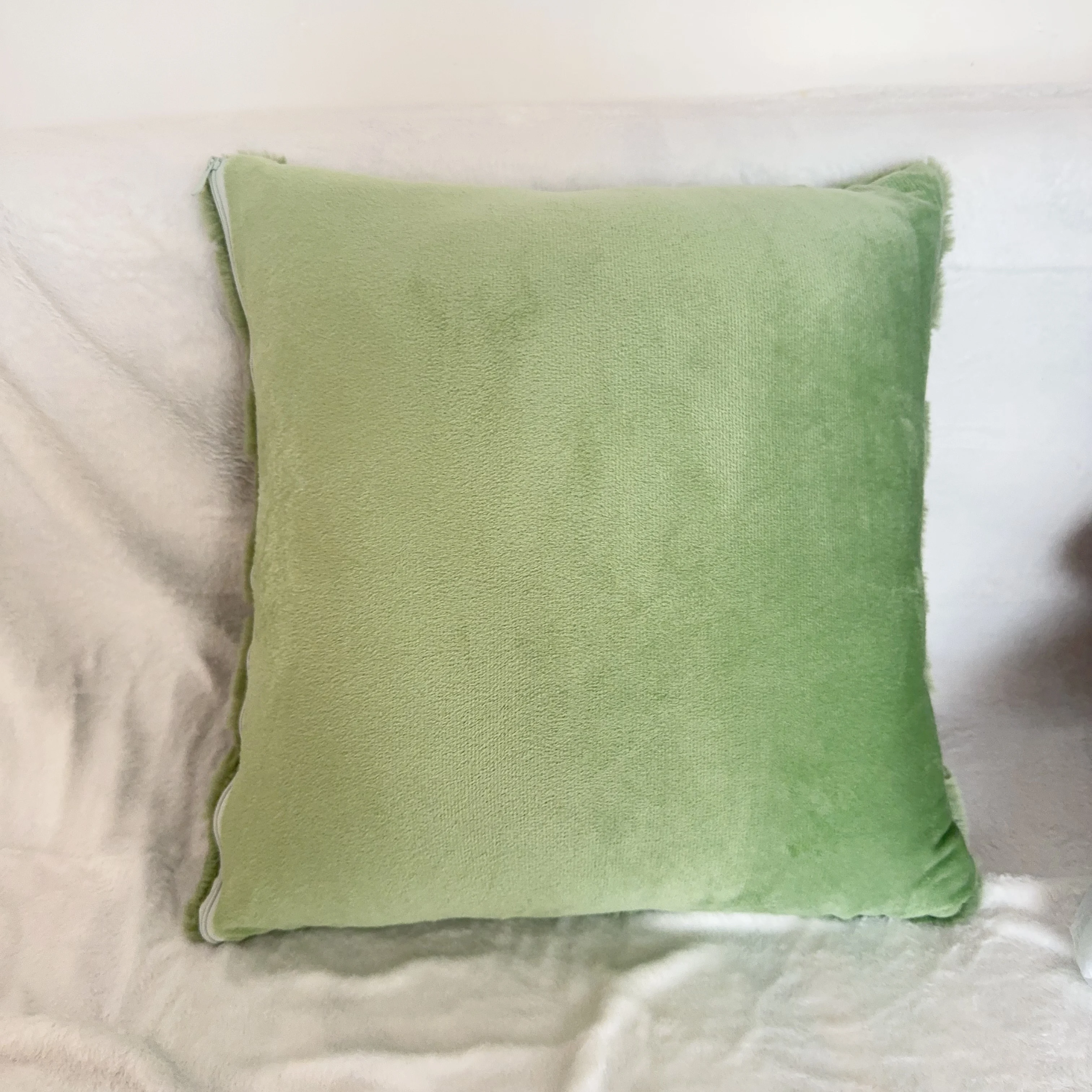 2개의 편안하고 부드러운 플러시 장 쿠션 커버. 가정 장식과 같은 다양한 상황에 적합합니다.