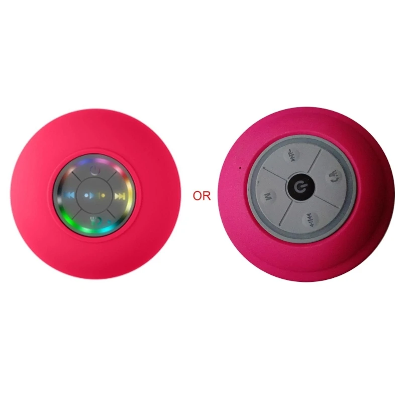 Bluetooth Speaker Bluetooth-compatible Shower Wireless Waterproof Speaker with FM Radio and Multi-Color LED Lights Suction Pad