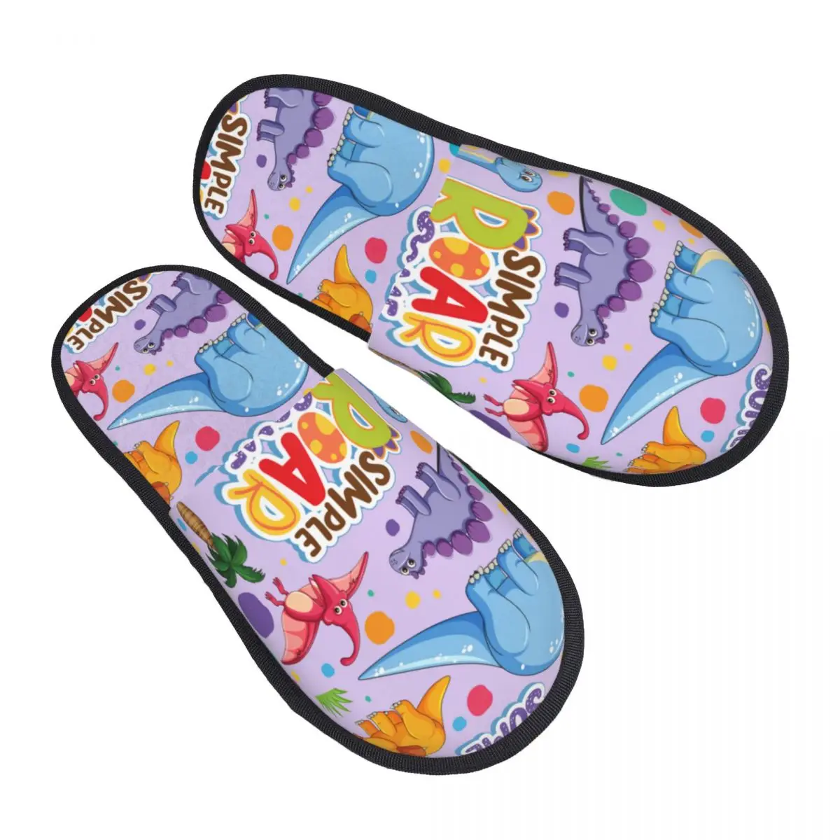 

Indoor Cute Dinosaurs Colorful Warm Slippers Winter Home Plush Slippers Fashion Home Soft Fluffy Slippers