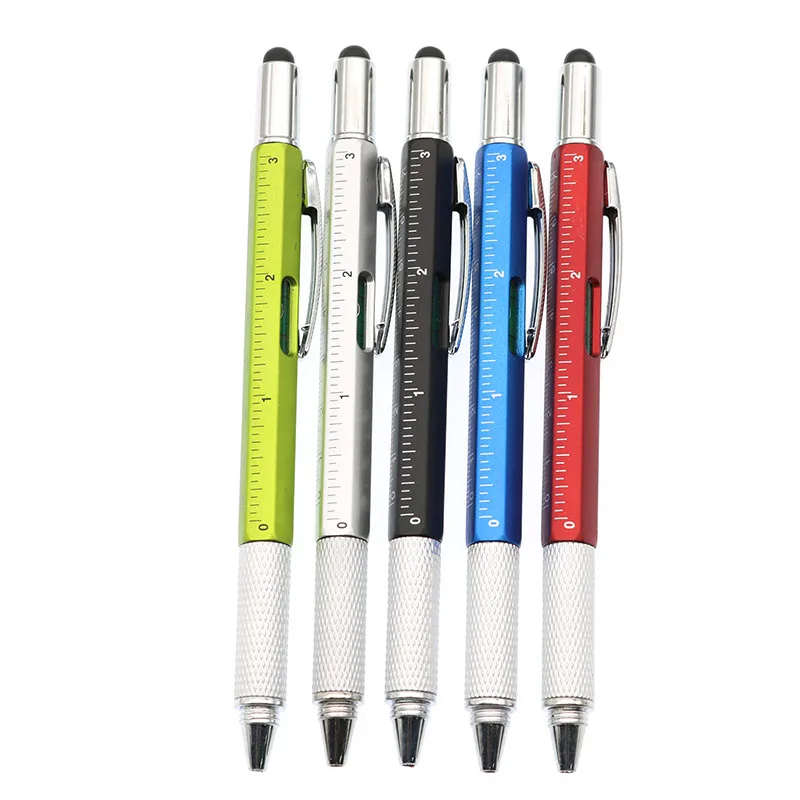 

1 Piece / Top 6-In-1 Level Screwdriver Ruler Pen Tool And Multi-Function Touch Screen Ballpoint Pen