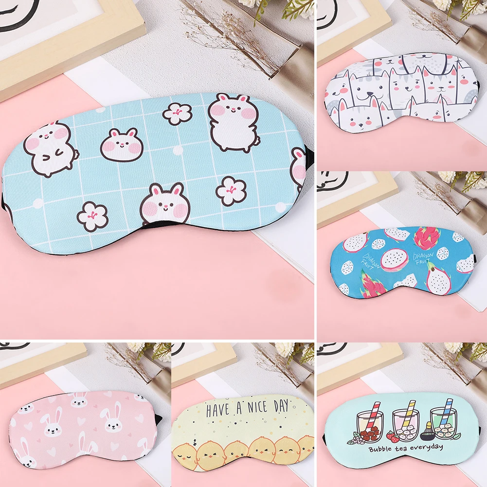 1pc Sleeping Eye Mask Soft Padded Sleep Travel Shade Cover with Ice Compress Gel Travel Rest Eye Shade Cover Blindfold 5