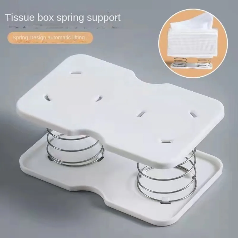 Tissue Box Tissue Dispenser Creative Plastic Paper Towel Spring Pallet White High Elasticity Spring Tissue Box Practical Easier Double Springs