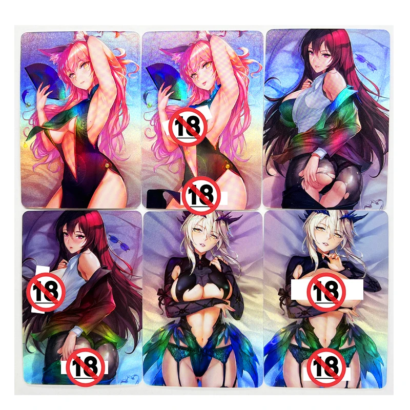 

6pcs/set Fate Joan of Arc Ahri Sexy Gilr No.12 Toys Hobbies Hobby Collectibles Game Collection Anime Cards