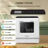 with water tank, dishwasher with 5 wash programs, It can also be connected 2
