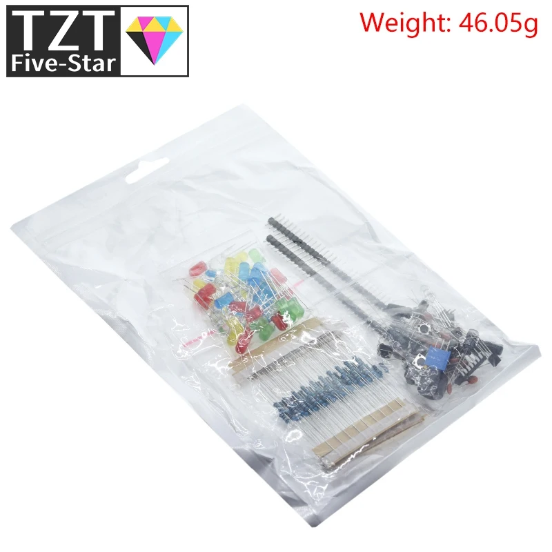 Electronics Starter Kit with LED, Buzzer, Capacitor, Resistor
