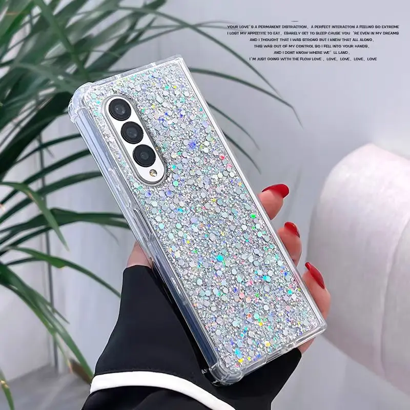 For Samsung Galaxy Z Fold 3 4 5 6Luxury Crystal Glitter Fantasy Shining Shockproof Phone Case Cover_voghion.com