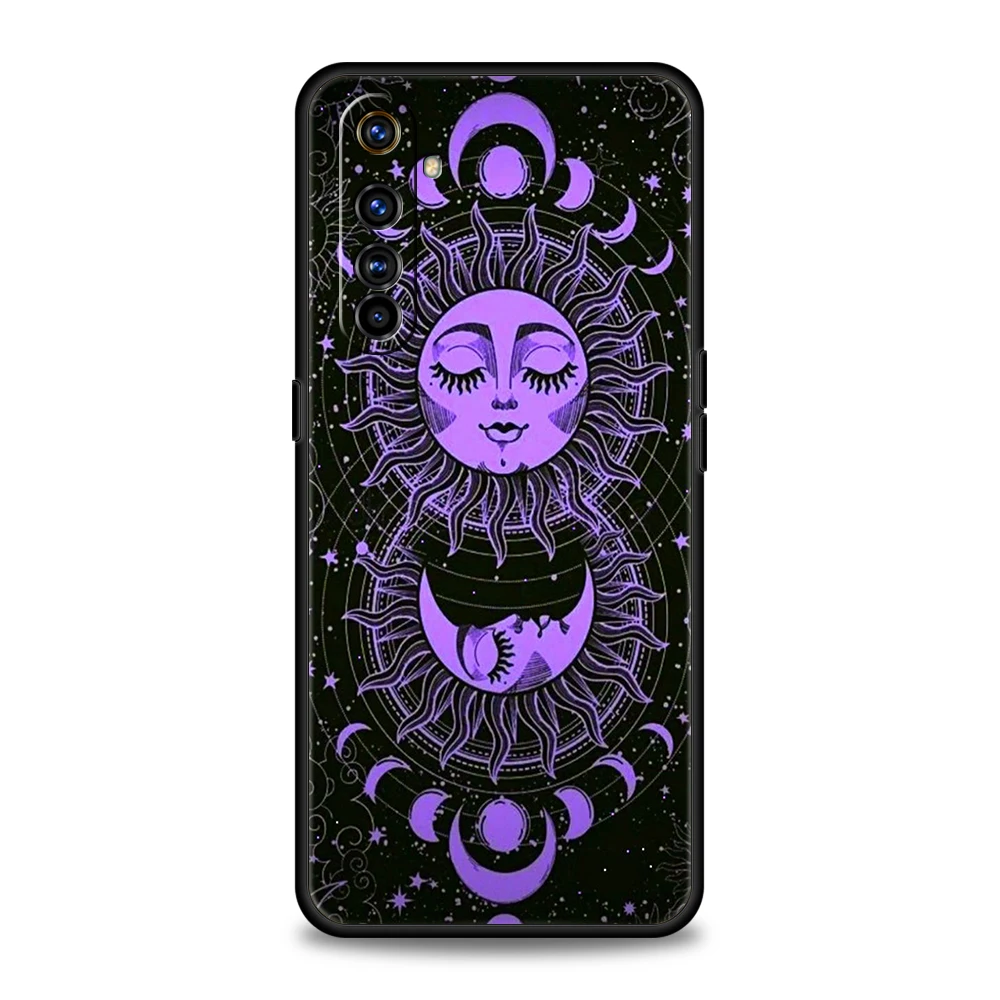 Whimsical Sun and Moon Face Silicone Phone Case