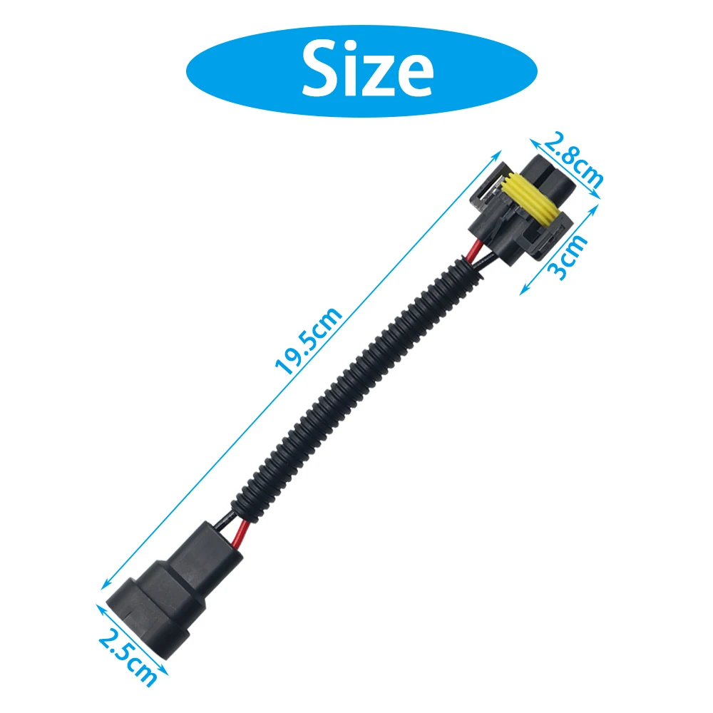 2x 9005 HB3 9006 HB4 To H11 Conversion Connector Wiring Harness Headlight Fog Light Socket Adapter