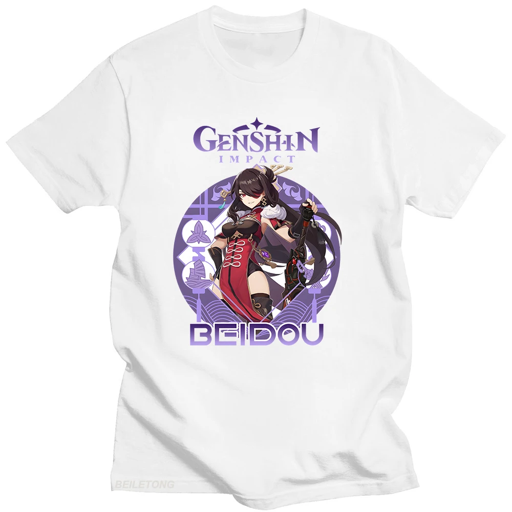 Genshin Impact Beidou Japanese Style Summer T-Shirt - 100% Cotton Short Sleeve
