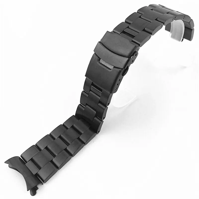 High Quality Solid Stainless Steel Curved End Watch Strap with Folding Safety Buckle and Tool