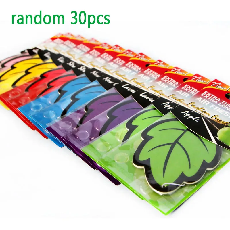 30/15/1Pcs Car Air Freshener Natural ScentedTea Paper Auto Hanging Vanilla Perfume Fragrance Leaf Shape Car Accessories Indoor
