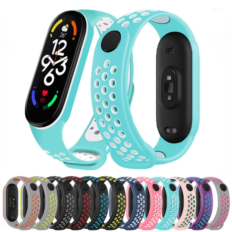 Cinturino In Silicone Per Xiaomi Mi Band 7 6 5 4 3 Sport Traspirante Mi Band 7 Braccialetto Braccialetto Per Mi Band 5 Cinturino Mi Band 4 Correa