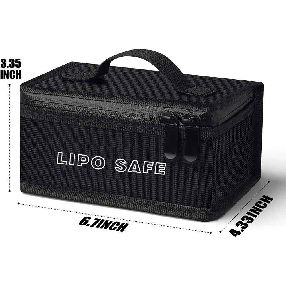 Sacoche de transport ignifuge pour batterie drone 18,5x11x8,5cm