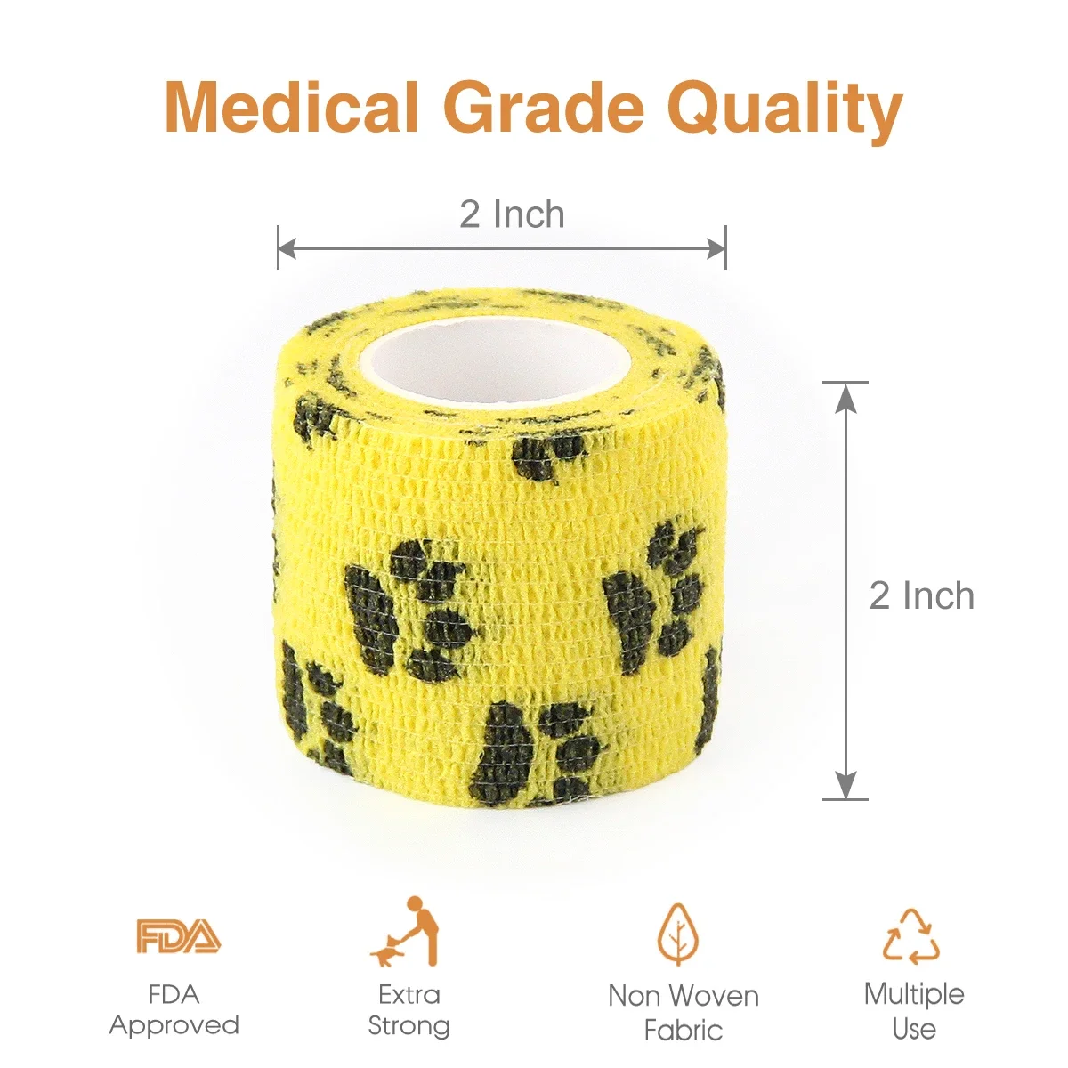 24 Rolls Vet Wrap Cohesive Bandage Bulk Self Adherent Wrap Non-Woven Vet Tape First Aid for Dogs Cats Horses