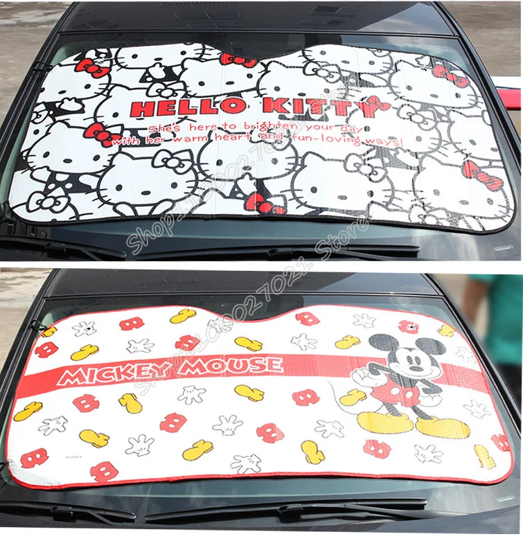 Disney Mickey Auto Frontscheibe Sonnenschutz Auto Sommer Wärme Schild  Wasserdichte Staubdicht Glas Abdeckung Auto Dekoration Zubehör - AliExpress