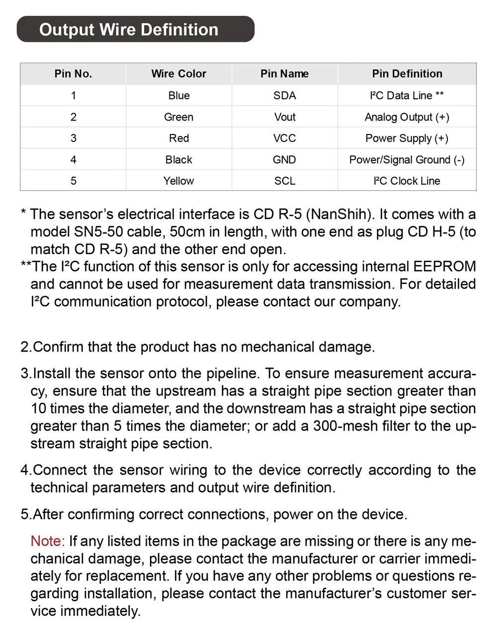 Gas Mass Flow Sensor FS1015CL for Oxygen Air Nitrogen Argon Ventilator Anesthesi