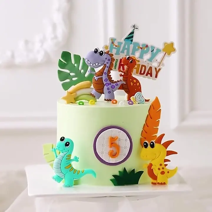 16 Pièces Dinosaure Gâteau Topper, Décoration De Gâteau à