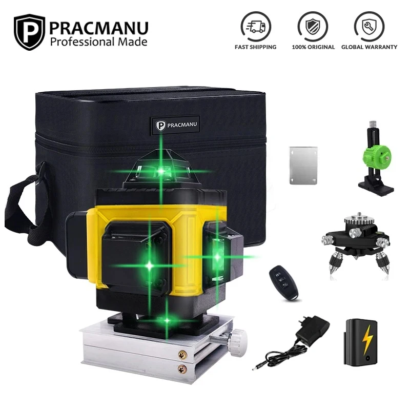 Laser Level 16 Lines 4D Green Line 360&deg; Self-Leveling