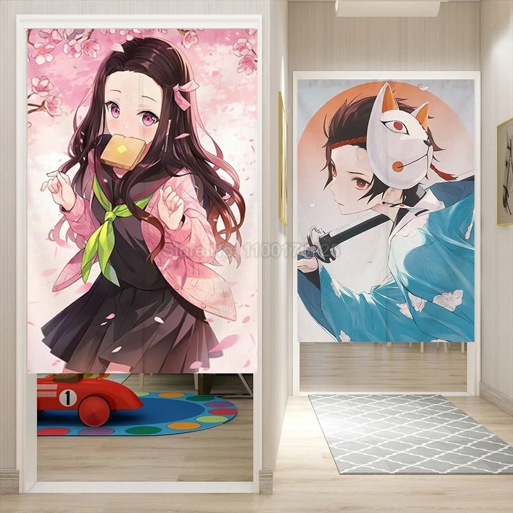 Demon Slayer Tanjiro Nezuko Characters Poster Wall Hanging Tapestry  Japanese Anime Tapestrys Room Decor Aesthetic Home Wallpaper - AliExpress