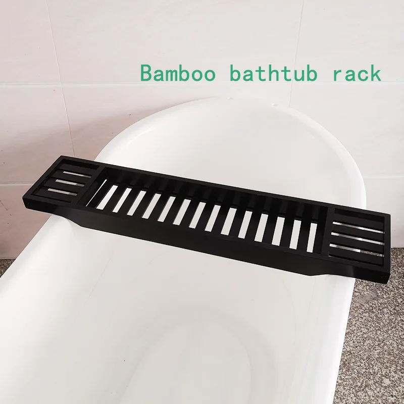 Multi-functional Bathtub Tray Bamboo Telescopic And Non-slip Installation-free Bathtub Rack Bathroom Shelf