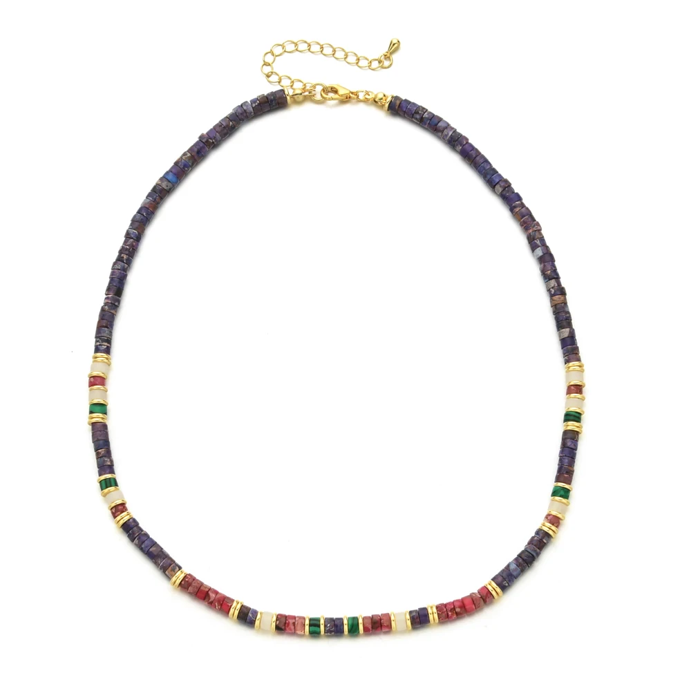 Women Necklace ZMZY New Fashion Beaded Choker Boho Stone Handmade Party Chain Jewelry Gift Neck Accessory