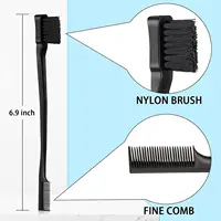 3 Pcs Slick Back Hair Brush Set Bristle Hair Brush Edge Control Brush Teasing Comb for Women Baby Kids' Black Hair 2
