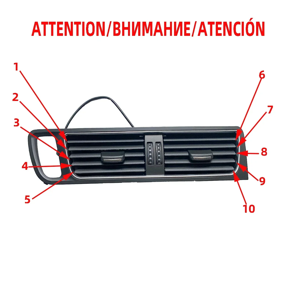 Interior dashboard middle air vent grill tab pick clip trim repair accessories For Audi Q5 8R SQ5 Quattro 2009-8R1820951 x1