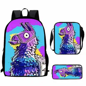 3PCS Set School Backpack with Shoulder Bags ,Pencil Bags ,Cartoon Anime Games Fortnite School Bags for Boys Girls ,Best Gift 1