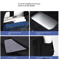 Trendy Men's Minimalist Backpack Versatile Backpack Large Capacity Student Backpack Computer Travel Bag Washable  Backpack - Image 3