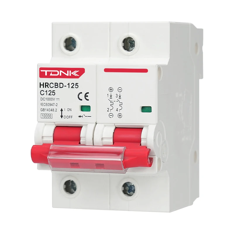 TDNK 2P DC MCB Circuit Breaker 600V 125A 100A 80A for PV System C Curve Battery Main Switch-Electrical Safety Device