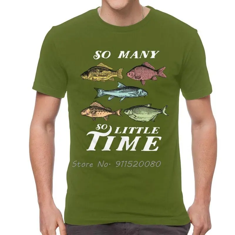 Funny Fishing Quote T-shirt Men Novelty T Shirts Many Fish Little